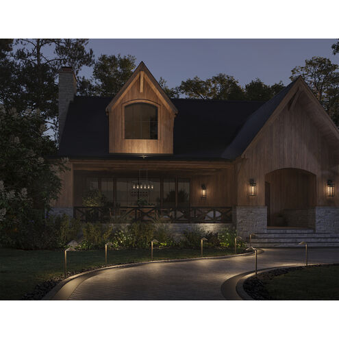 Estate Series Porter LED 25 inch Black with Burnished Bronze Outdoor Wall Mount Lantern