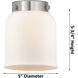 Nouveau 2 Small Bell LED 23 inch Oil Rubbed Bronze Bath Vanity Light Wall Light in Silver Plated Mercury Glass