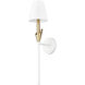 Claudelle Wall Sconce Wall Light in Textured White and Modern Gold