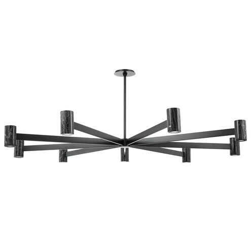 Predock LED 64 inch Black Brass Chandelier Ceiling Light