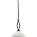 Tribecca 1 Light 12 inch Oil Rubbed Bronze with White Pendant Ceiling Light