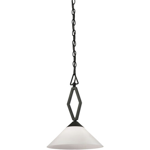 Tribecca 1 Light 12 inch Oil Rubbed Bronze with White Pendant Ceiling Light