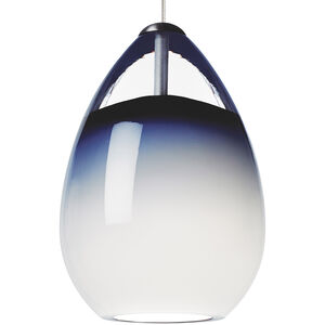 Sean Lavin Alina 1 Light 12 Chrome Low-Voltage Pendant Ceiling Light in Halogen, FreeJack, Steel Blue Glass