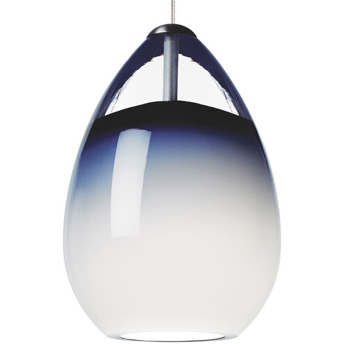 Sean Lavin Alina LED 4 inch Chrome Pendant Ceiling Light in FreeJack, LED 90 CRI 3000K, Steel Blue Glass