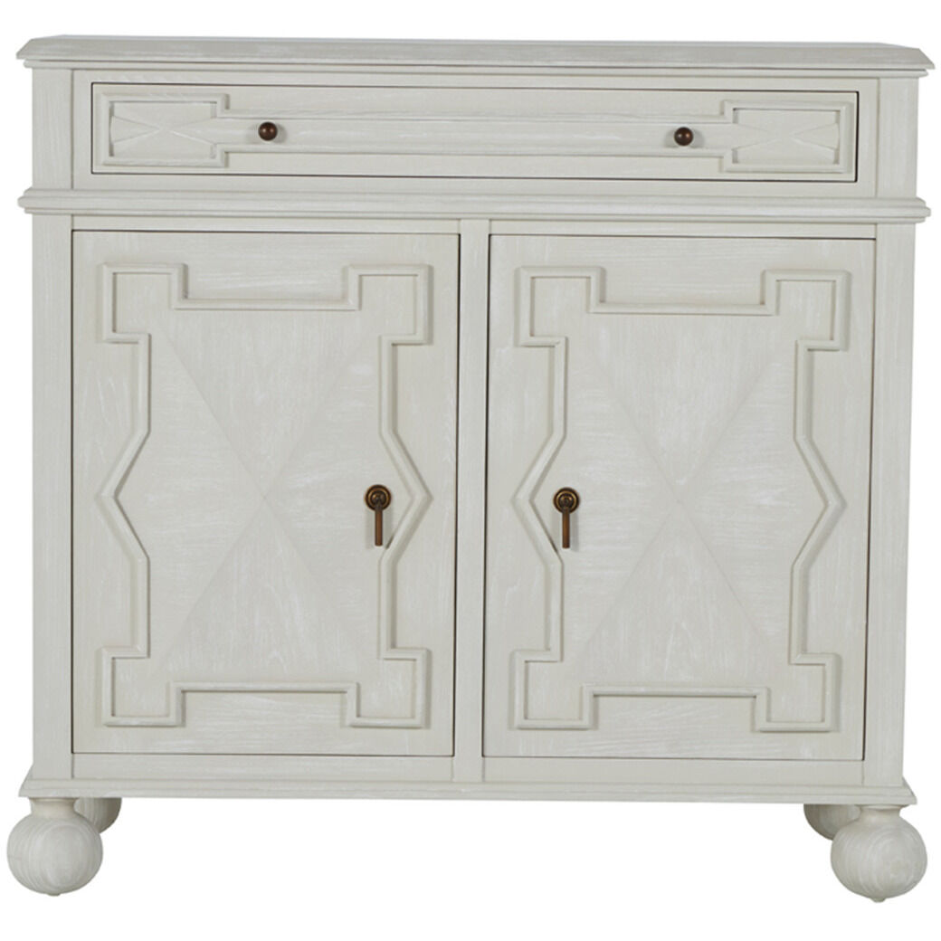 Ezekiel Cerused White / Antique Bronze Cabinet