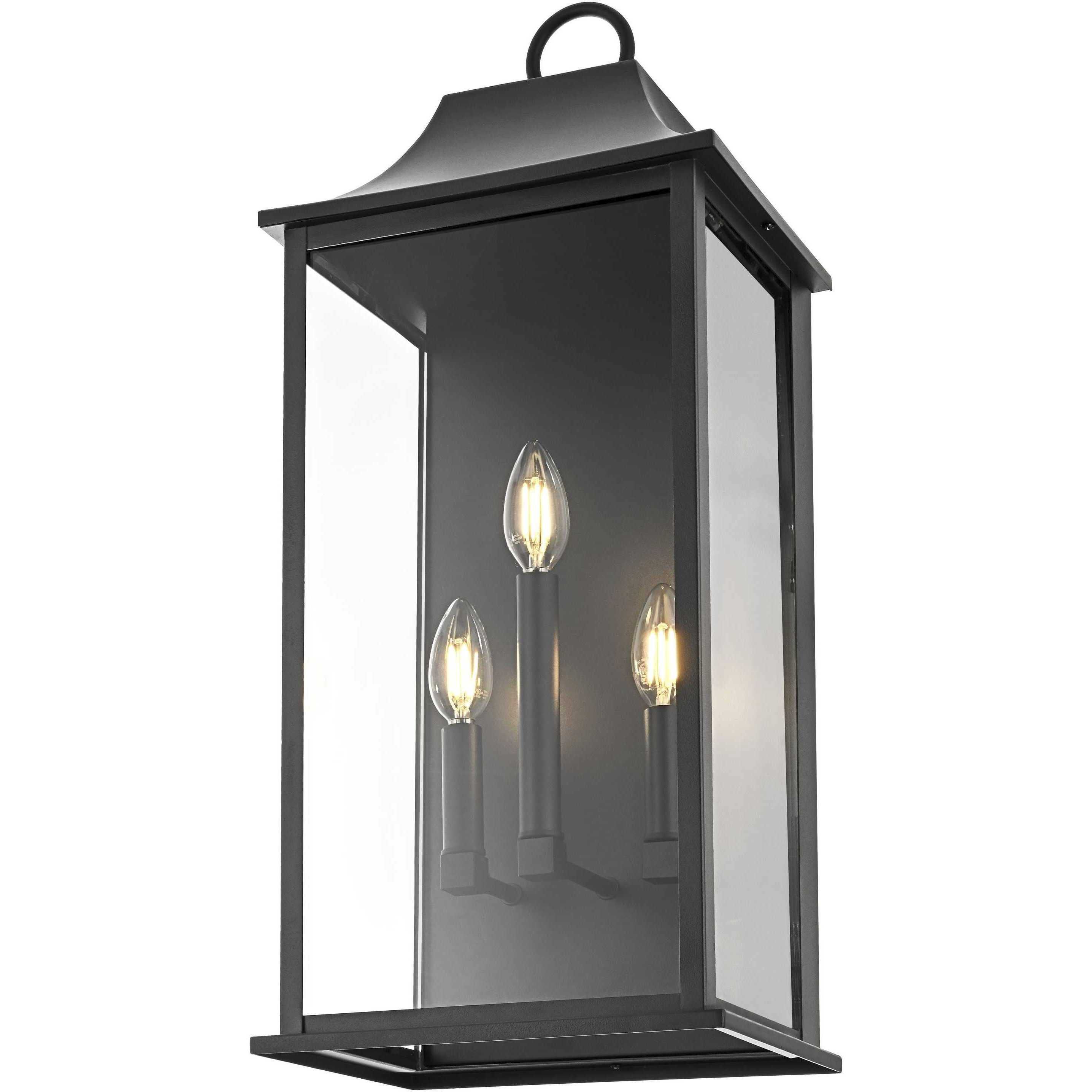 Shepard 3 Light 25 inch Black Outdoor Wall Sconce