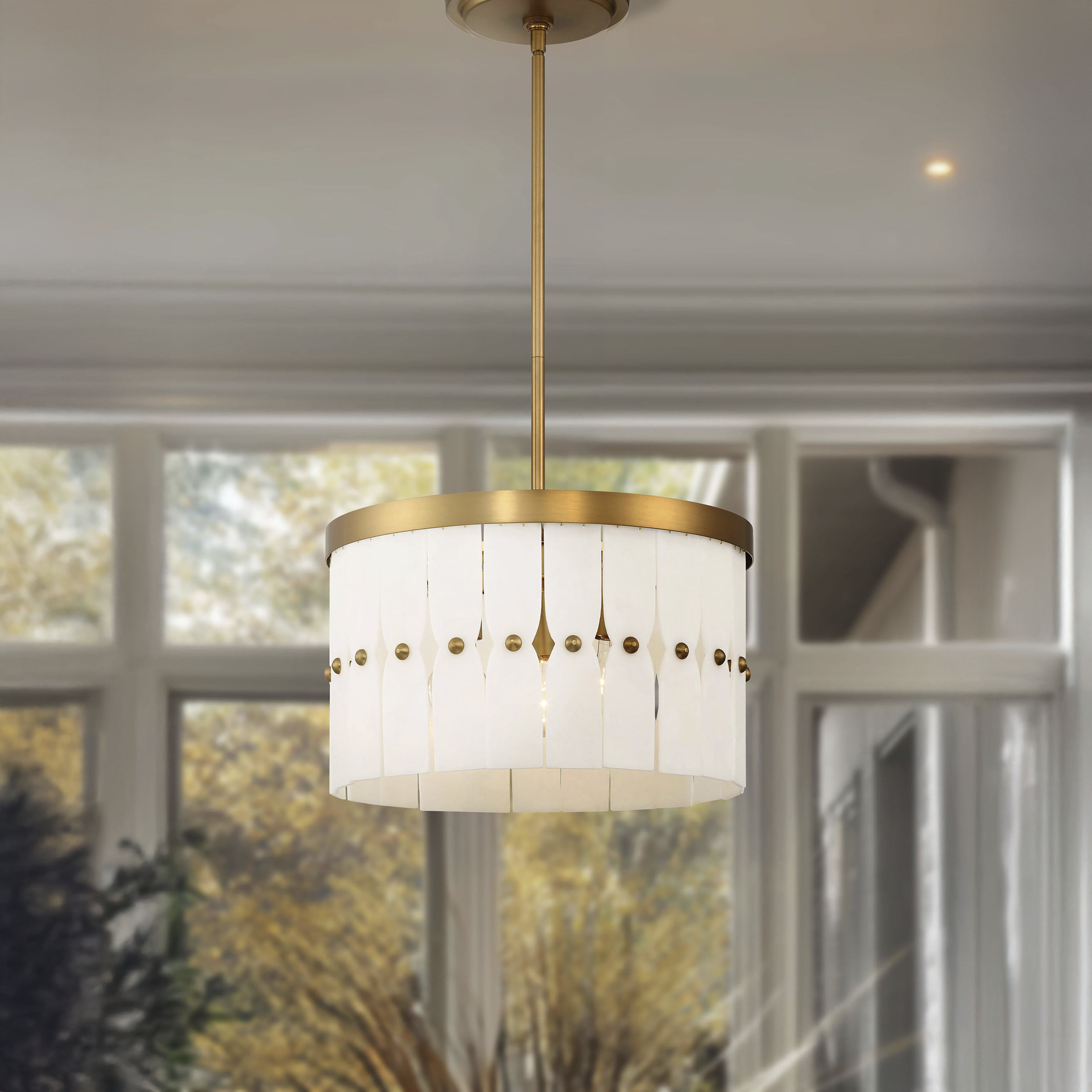 Coronelle 3 Light 16 inch Legacy Brass Convertible Semi-Flush Ceiling Light