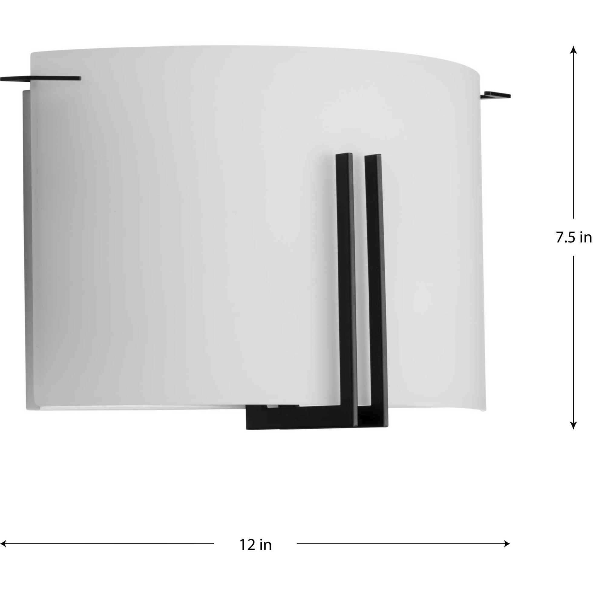 Modern Glass Sconce 2 Light 4 inch Matte Black ADA Wall Sconce Wall Light