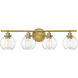 Carson 4 Light 30 inch Warm Brass Bathroom Vanity Light Wall Light, Essentials