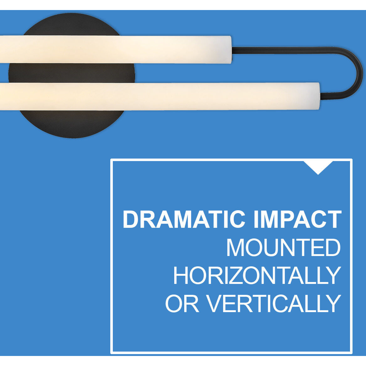 Eos LED 25 inch Black Vanity Light Wall Light, Vertical