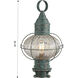 Ellington 1 Light 21 inch Verde Green Post Lantern in Optic Glass, Brass Traditions by InnovationsLighting
