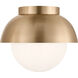 Drew & Jonathan Hyde 1 Light 8 inch Satin Brass Flush Mount Ceiling Light in LED, Medium