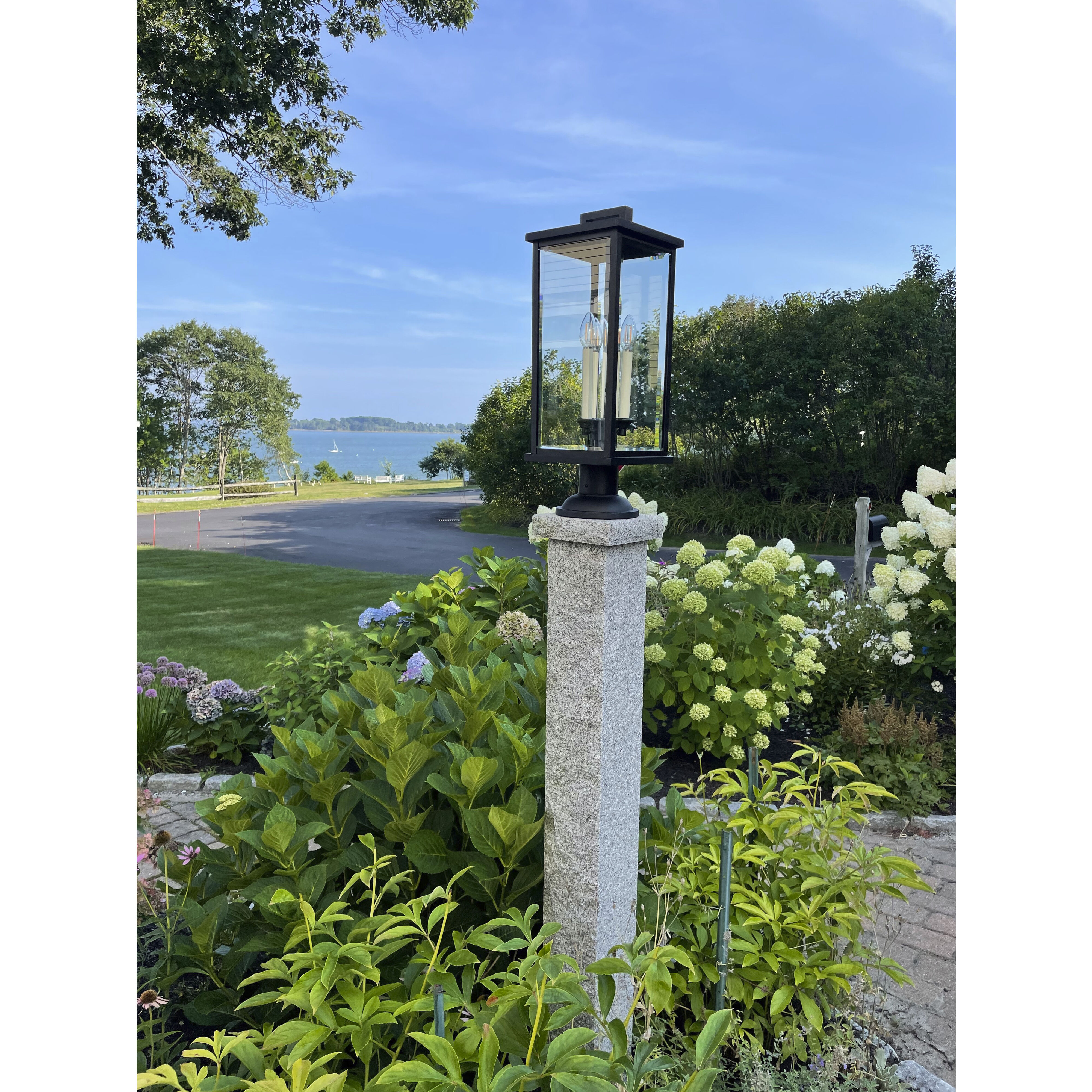 Estate Series Weymouth 3 Light 22.25 inch Black Outdoor Post Mount Lantern
