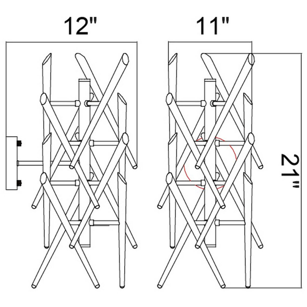 Icicle 3 Light 11 inch Chrome Wall Light