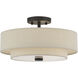 Bellingham 3 Light 15 inch Bronze Large Semi-Flush Ceiling Light, Large