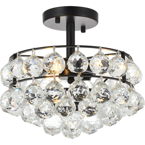 Savannah 3 Light 12 inch Black Flush Mount Ceiling Light