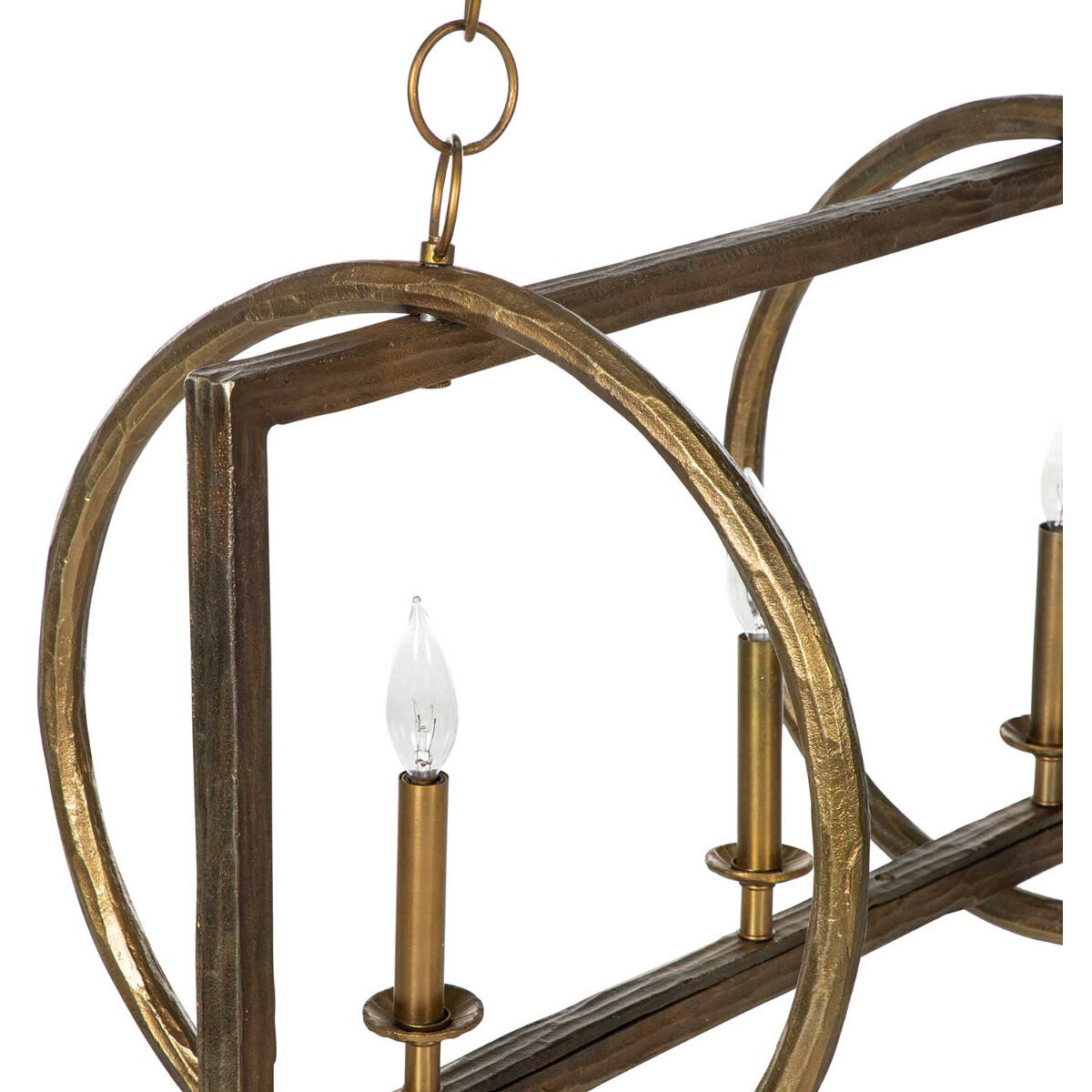 Leo 5 Light 50.75 inch Aged Blonde Brass Chandelier Ceiling Light