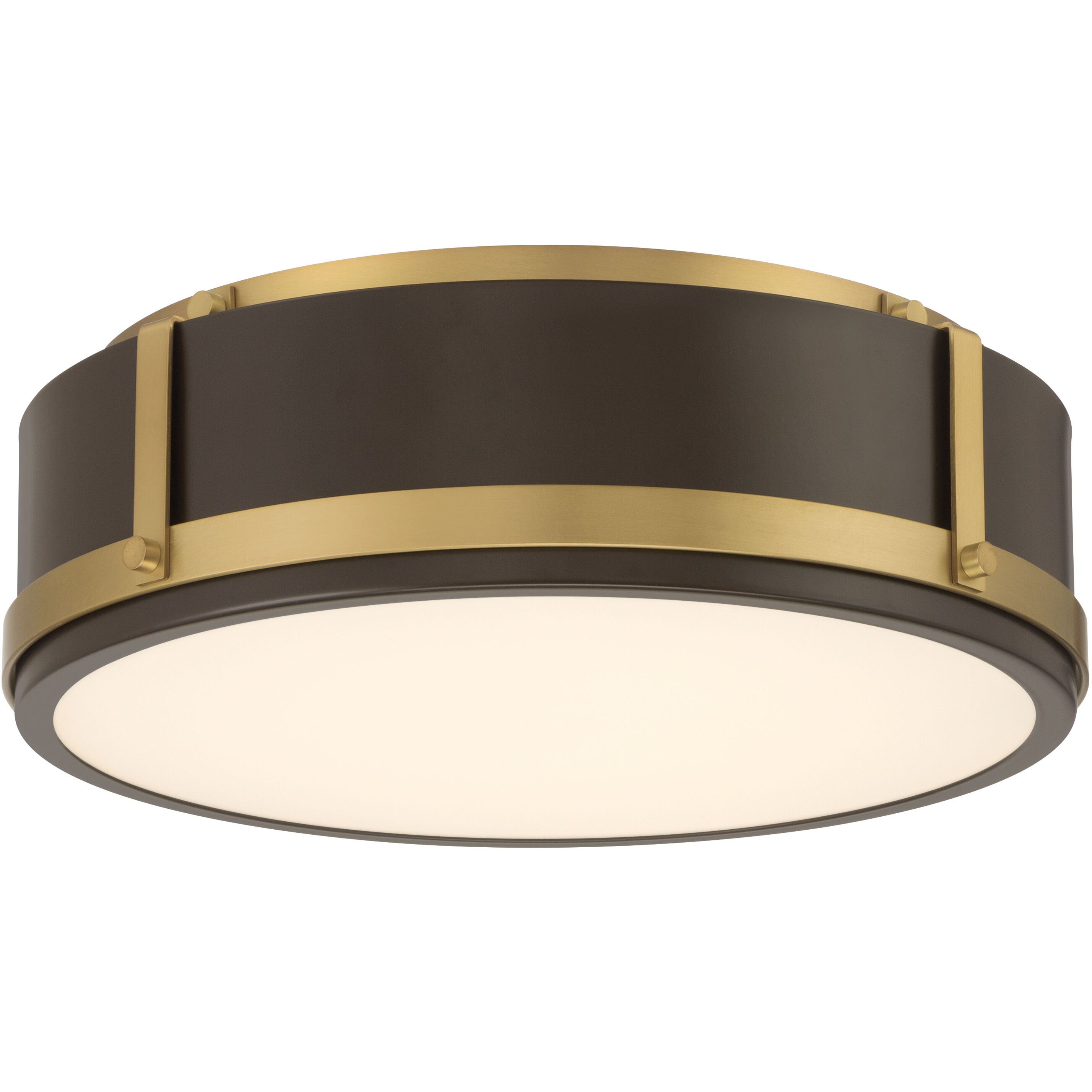 Lynca LED 13.75 inch Legacy Brass and Dark Bronze Flush Mount Ceiling Light