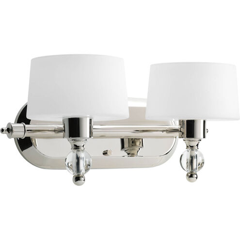 Fortune 2 Light 15 inch Polished Nickel Bath Vanity Wall Light