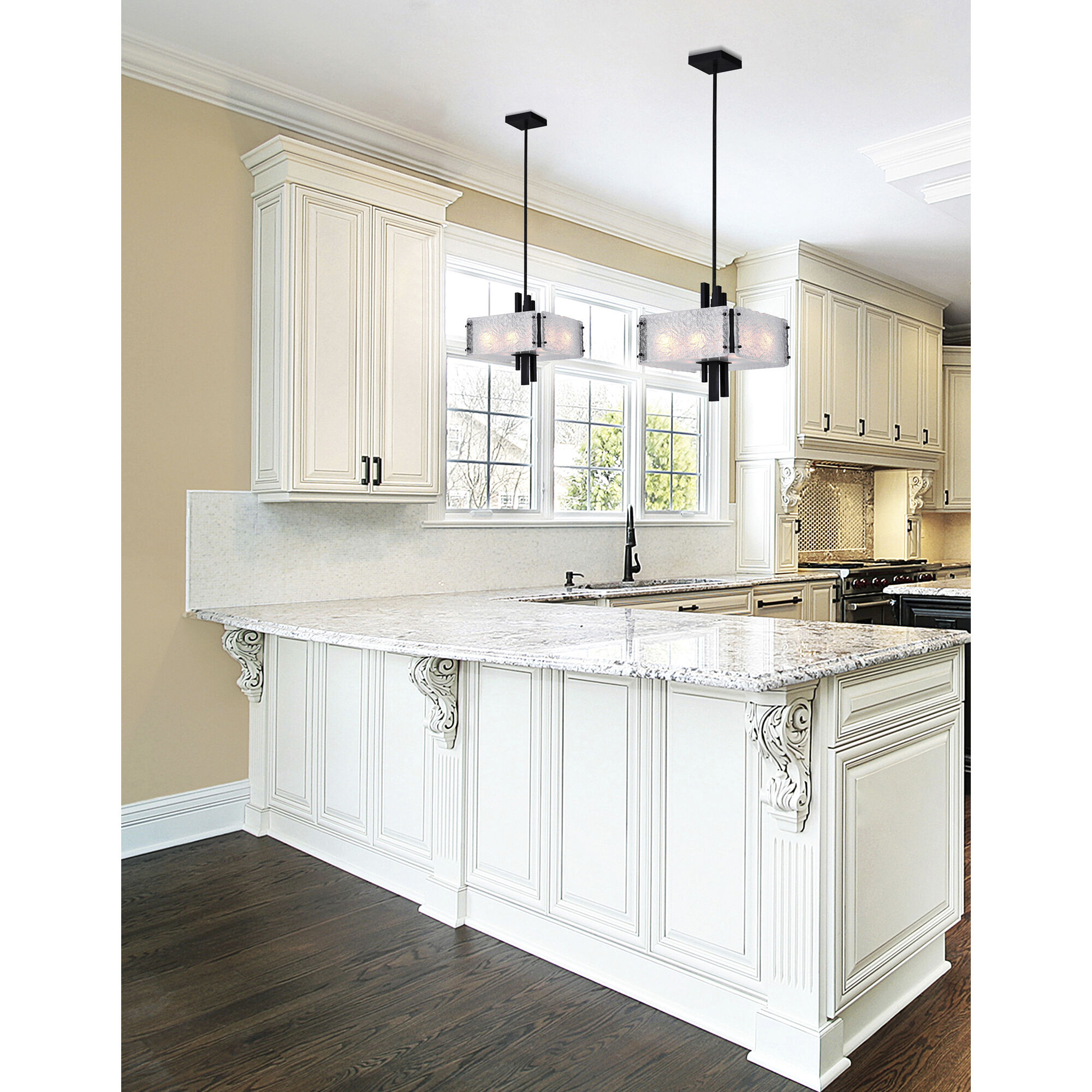 Assunta 6 Light 13 inch Black Island/Pool Table Light Ceiling Light