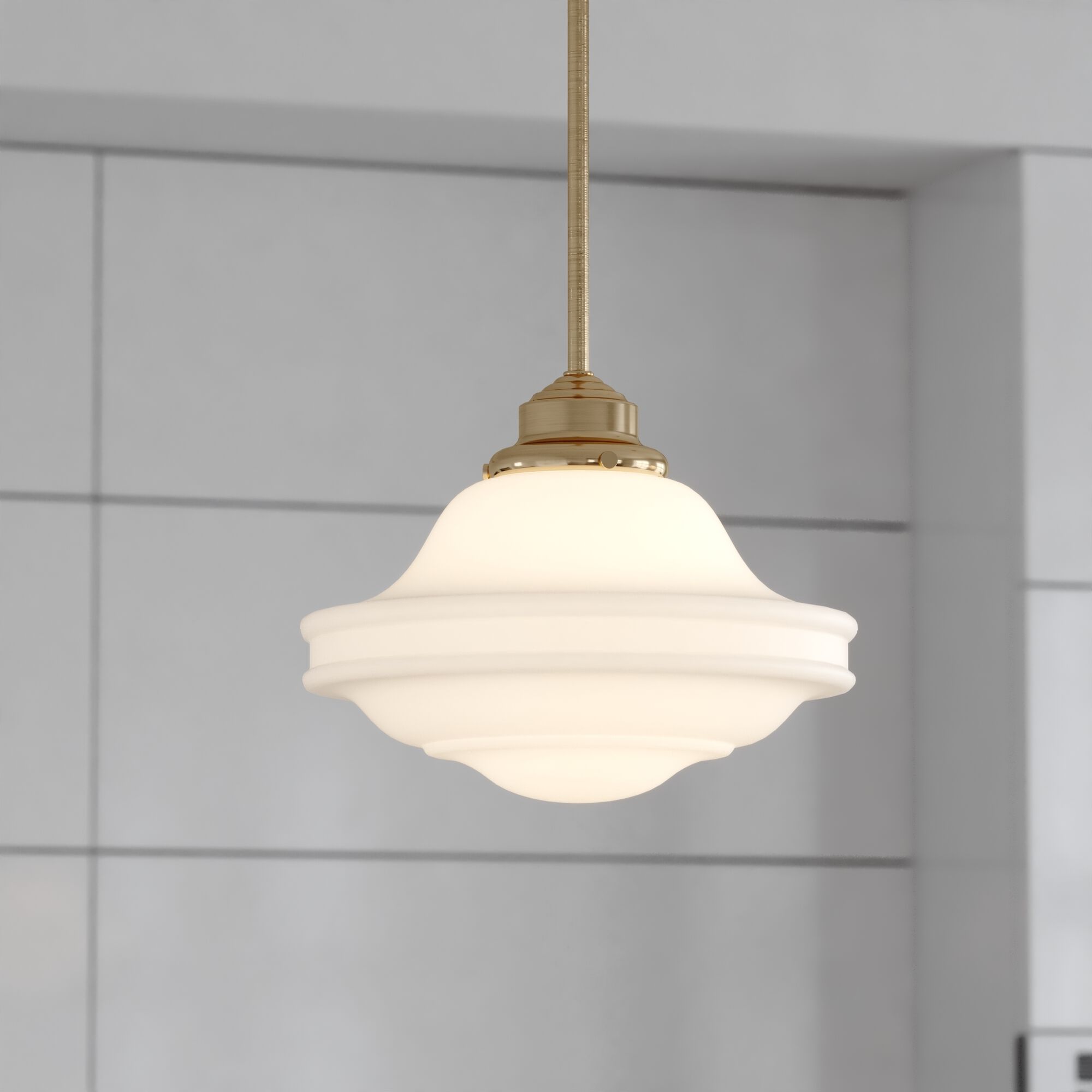 Huntley LED 12 inch Natural Brass Pendant Ceiling Light