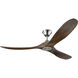 Maverick 60 inch Brushed Steel with Dark Walnut Blades Ceiling Fan