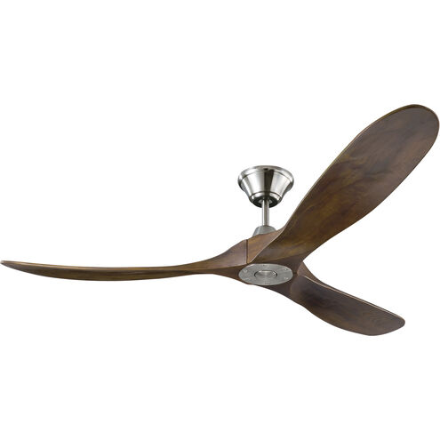 Maverick 60 inch Brushed Steel with Dark Walnut Blades Indoor-Outdoor Ceiling Fan
