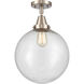Franklin Restoration Beacon LED 12 inch Brushed Satin Nickel Flush Mount Ceiling Light in Seedy Glass