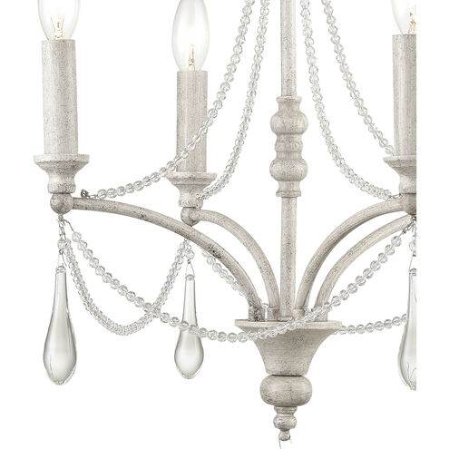 French Parlor 4 Light 16 inch Vintage White Chandelier Ceiling Light