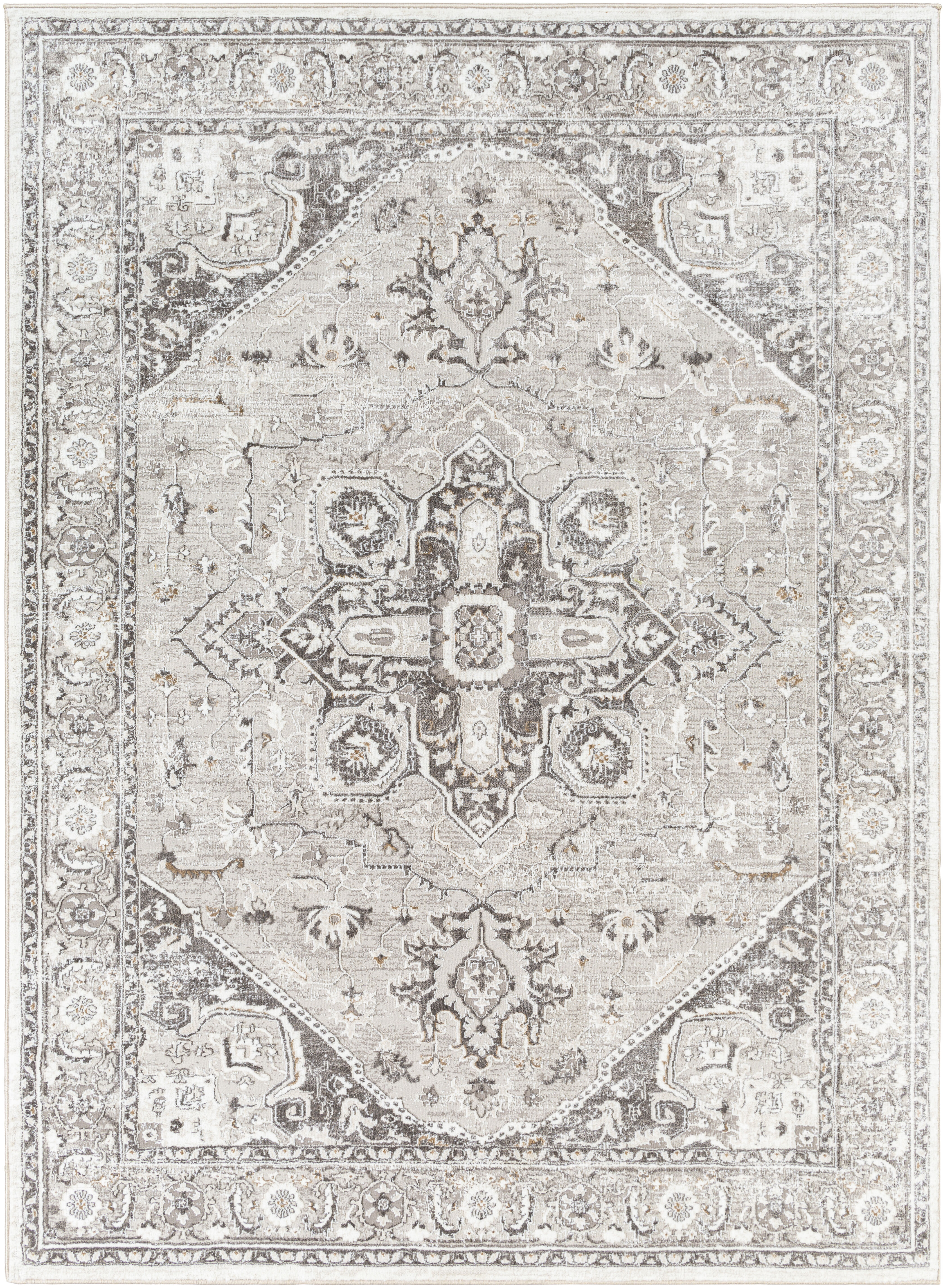 Allegro 108 X 79 inch Light Grey Rug, Rectangle
