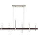 Denmark 6 Light 7 inch Brushed Nickel with Bronze Accents Chandelier Ceiling Light
