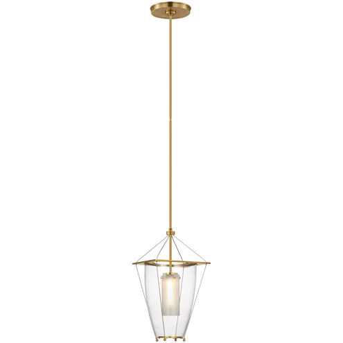 Ray Booth Ovalle LED 8.75 inch Antique Brass Lantern Pendant Ceiling Light