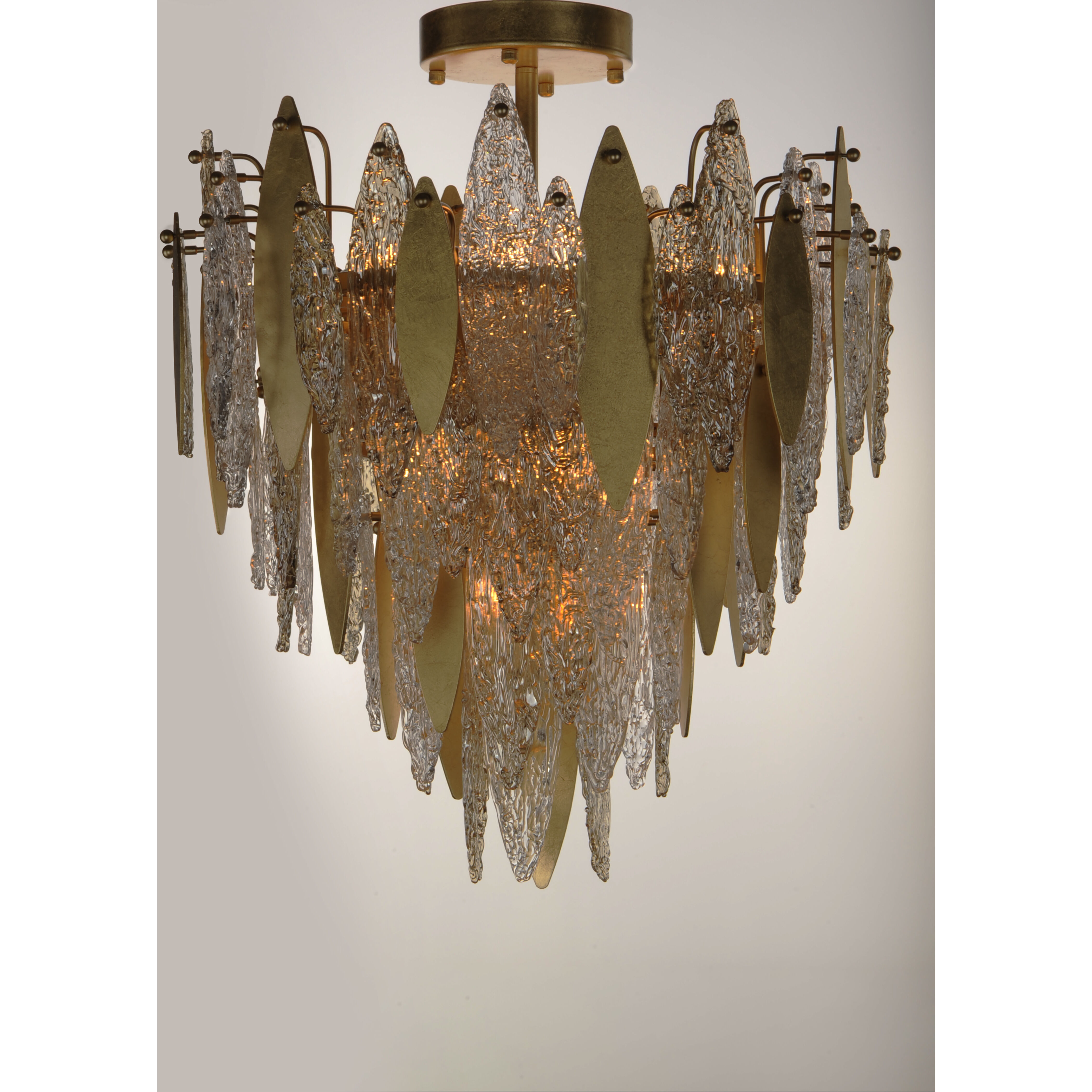 Majestic 10 Light 24 inch Gold Leaf Flush Mount Ceiling Light