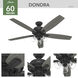 Dondra 60 inch Matte Black with Greyed Walnut/Matte Black Blades Ceiling Fan