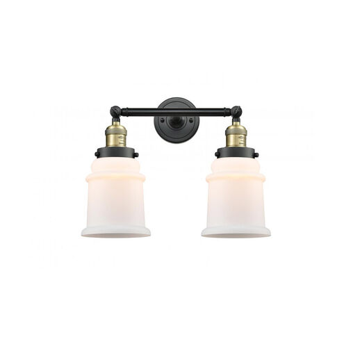 Franklin Restoration Canton LED 17 inch Black Antique Brass Bath Vanity Light Wall Light in Matte White Glass, Franklin Restoration