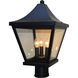 Nantes 3 Light 14.5 inch Mission Brown Post Mount in Clear