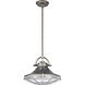 Urbanite 1 Light 13 inch Weathered Zinc with Polished Nickel Pendant Ceiling Light
