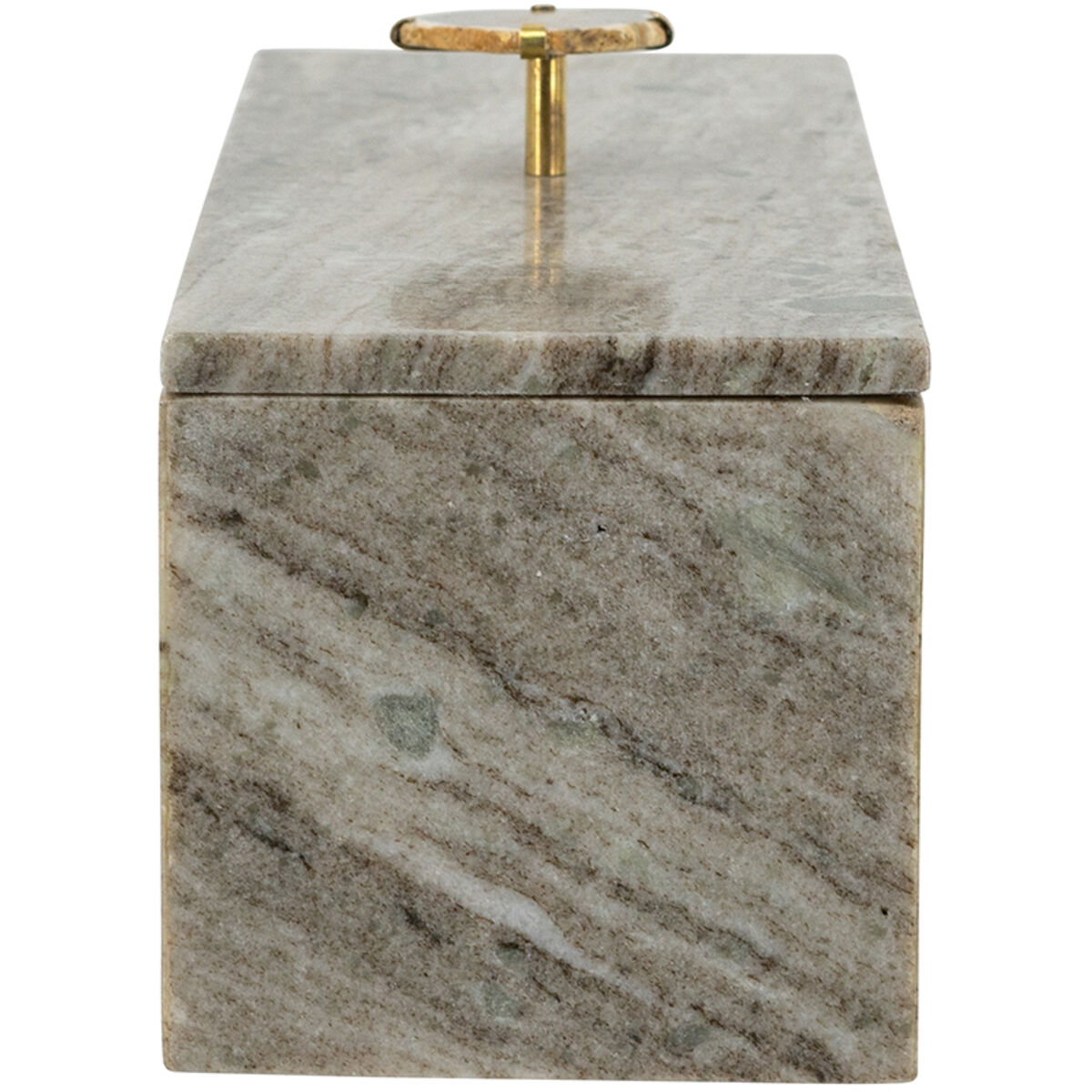 Anita 15 inch Gray and Brass Decorative Storage Box