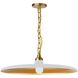 Quentin LED 24 inch Aged Brass Pendant Ceiling Light in Matte White/Gold