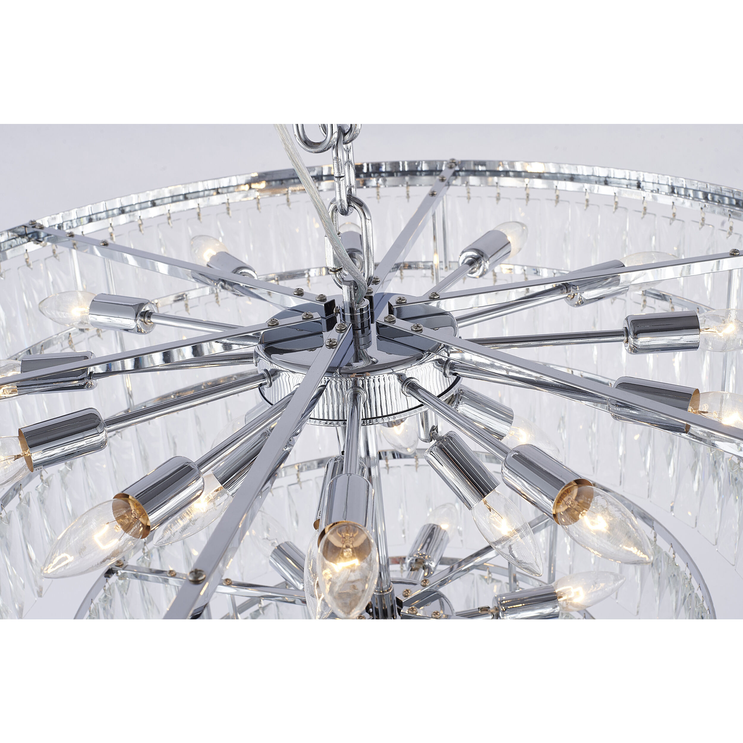 Canada 27 Light 36 inch Chrome Chandelier Ceiling Light