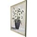 White Flowers White and Beige and Black and Green Framed Art