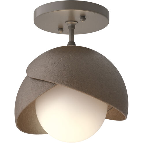 Brooklyn 1 Light 6 inch Dark Smoke and Bronze Semi-Flush Ceiling Light in Dark Smoke/Bronze