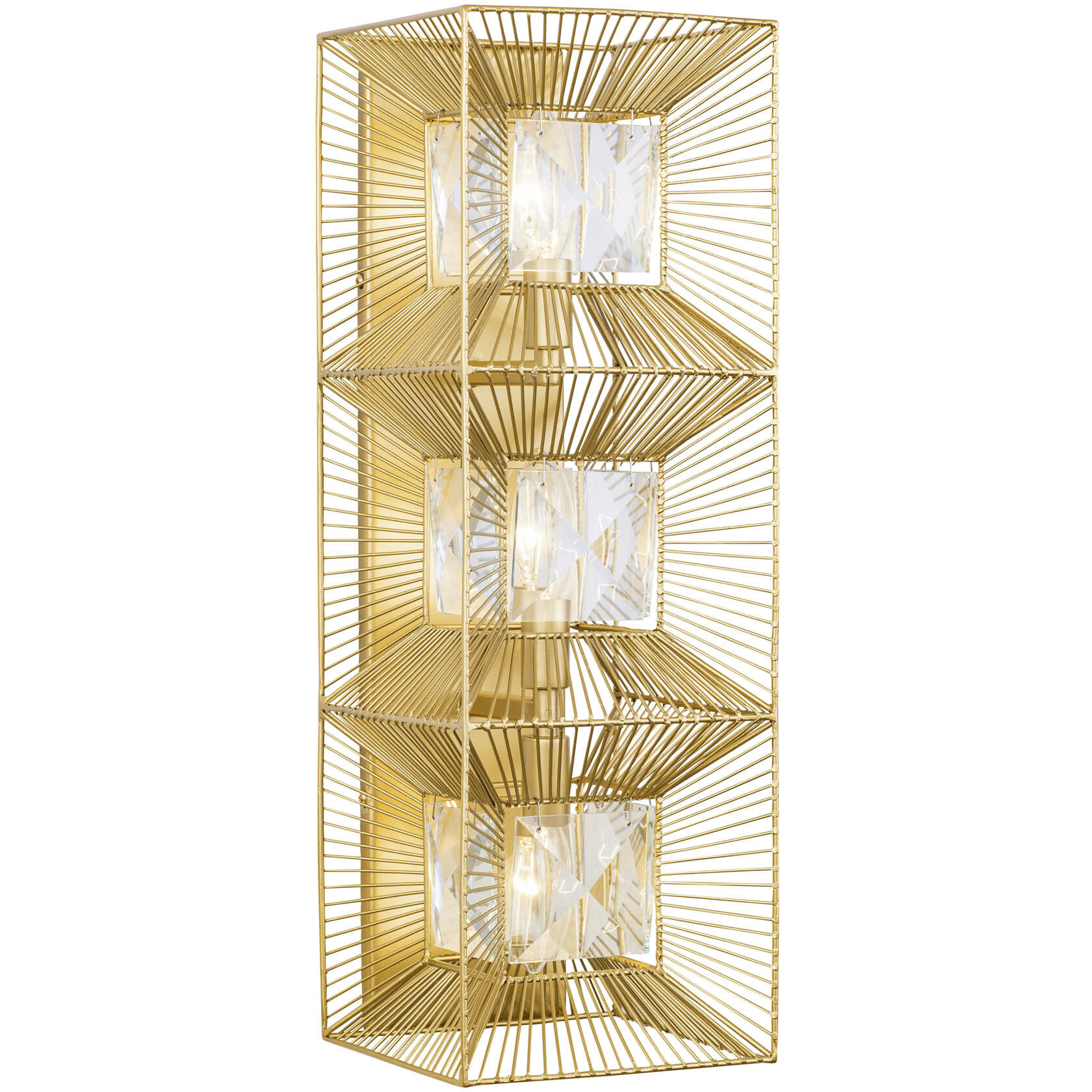 Arcade 3 Light 7 inch French Gold Wall Sconce Wall Light