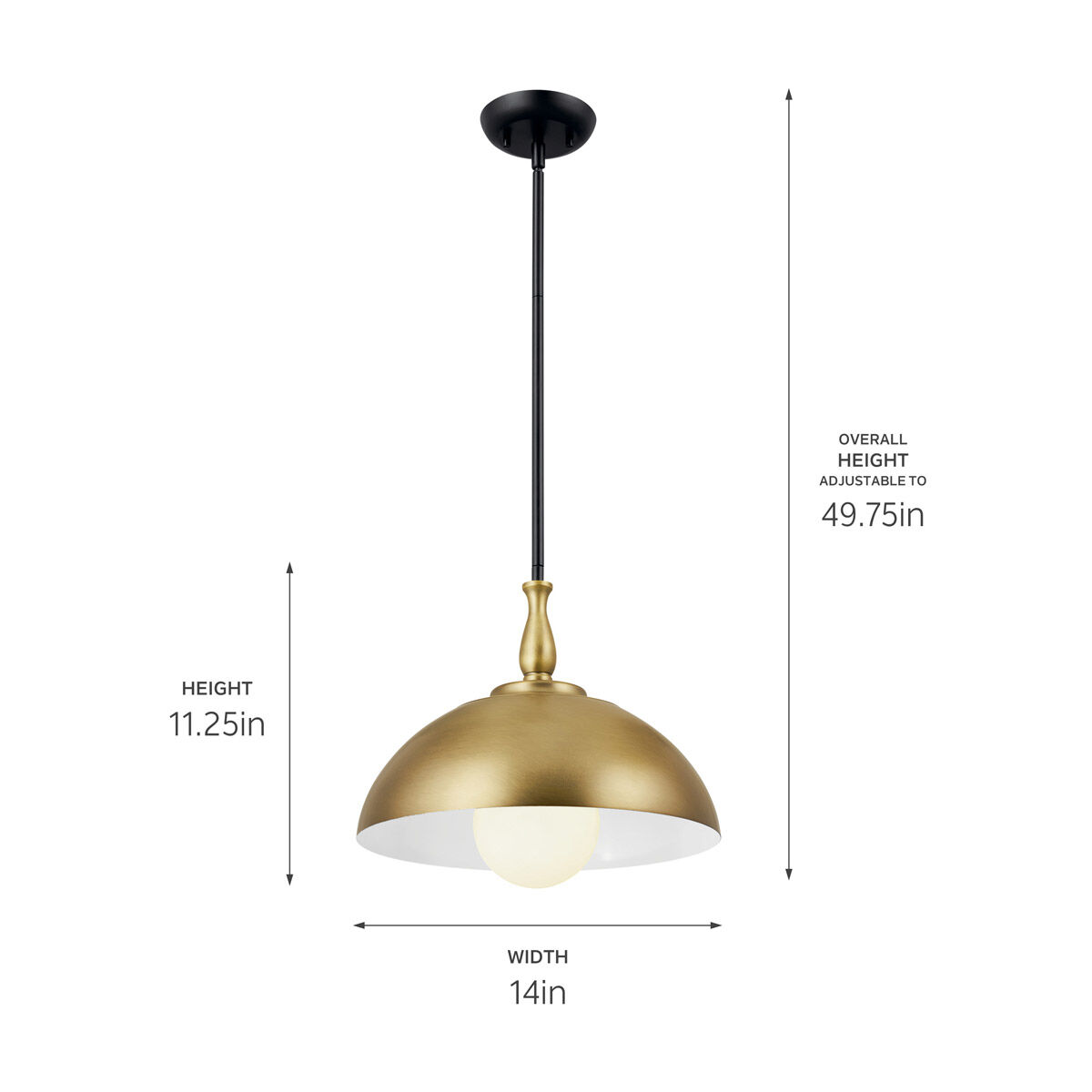 Homestead Fira 1 Light 14 inch Natural Brass Pendant Ceiling Light, Fira