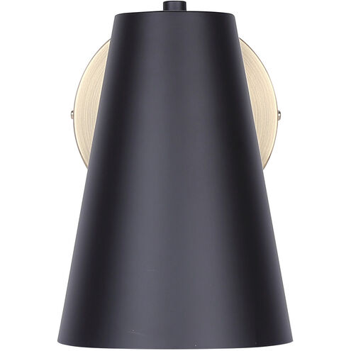 Harken 1 Light 7.75 inch Matte Black and Gold Vanity Light Wall Light