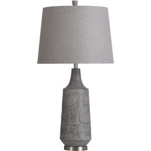 Bulwell 37 inch 150.00 watt Grey Textured/Brushed Steel/Light Grey/Oatmeal Table Lamp Portable Light