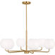 Rory 6 Light 35 inch Satin Brass Chandelier Ceiling Light