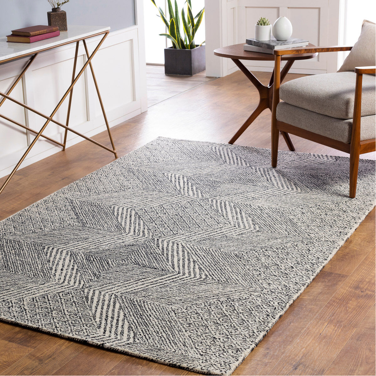 Maroc 120 X 96 inch Beige/Ivory/Black/Light Gray Rugs in 8 x 10, Rectangle