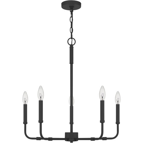 Abner 5 Light 24 inch Matte Black Chandelier Ceiling Light