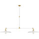 Thomas O'Brien Piatto LED 63.25 inch Hand-Rubbed Antique Brass and Plaster White Linear Pendant Ceiling Light